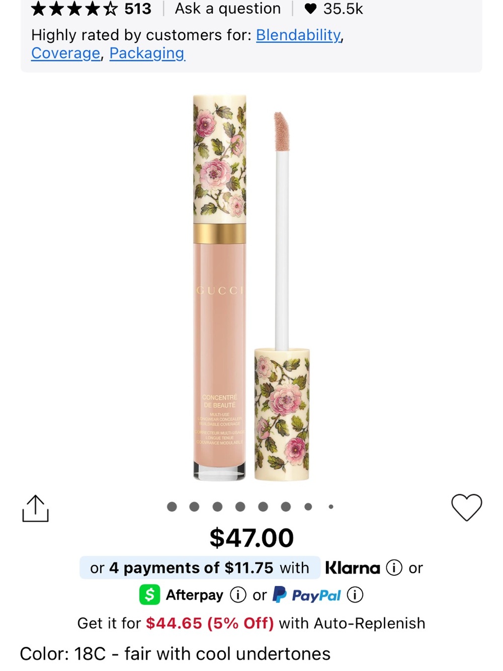 Gucci multi use crease proof hydrating Concealer — shade 18C - Picture 4 of 5